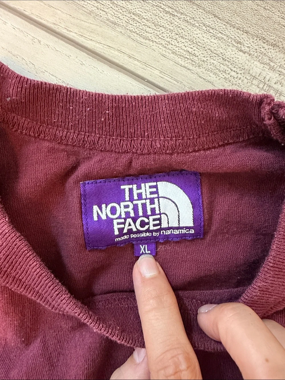 Purple label The North Face Men's Long Sleeve Pocket Tee - Burgundy Red
